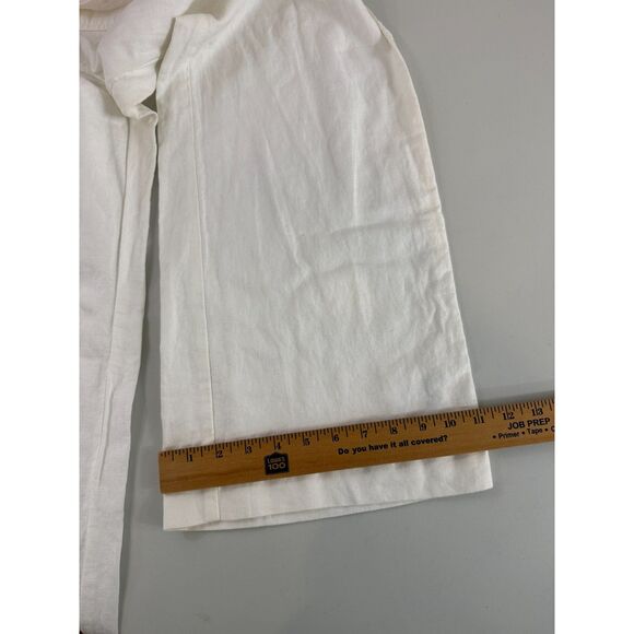 Gap Women's Mid Rise Stretch Wide Leg Linen Blend Pants White Size 6 R - NWT - Picture 11 of 13